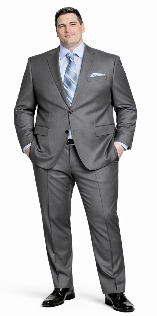 Giorgio Fiorelli Navy and Gray Two-Button Suit - Image 6
