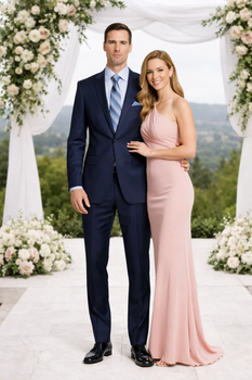 Giorgio Fiorelli Navy and Gray Two-Button Suit - Image 7