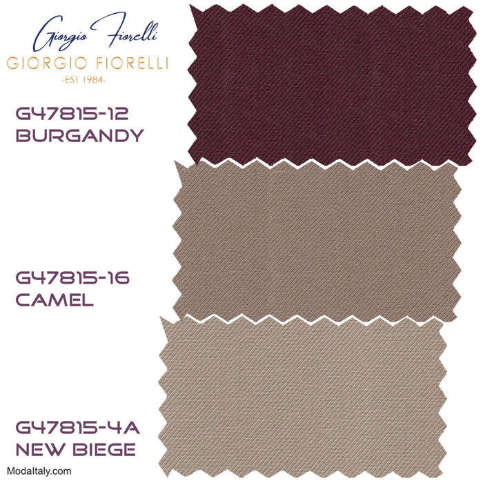 Giorgio Fiorelli Two-Button Suit in Burgundy, Camel, Beige - Image 12