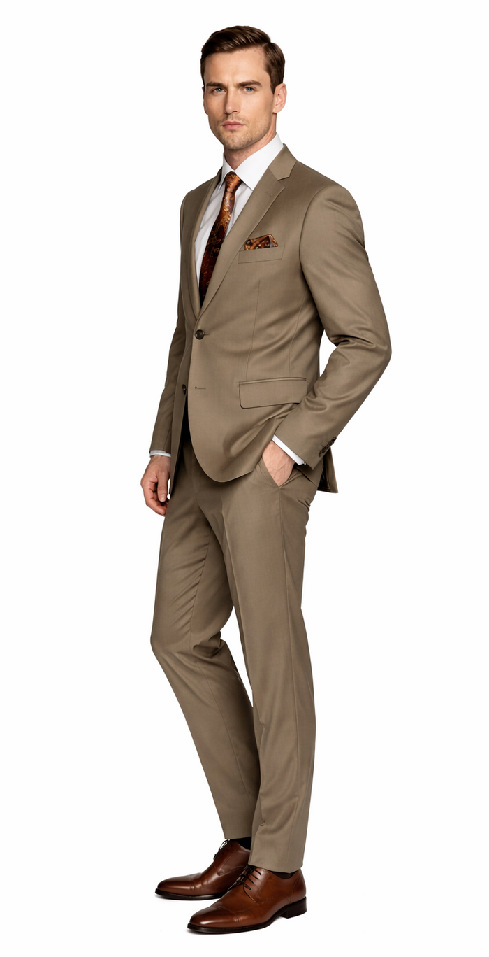 Giorgio Fiorelli Two-Button Suit in Burgundy, Camel, Beige - Image 6