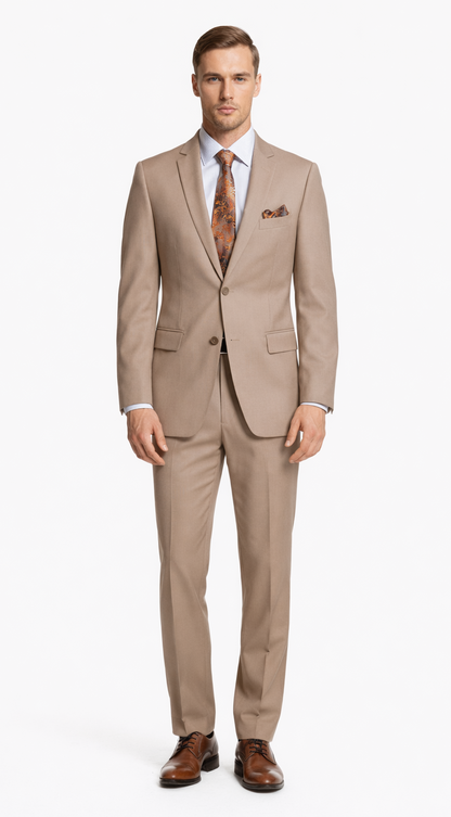 Giorgio Fiorelli Two-Button Suit in Burgundy, Camel, Beige - Image 3
