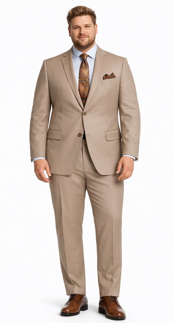Giorgio Fiorelli Two-Button Suit in Burgundy, Camel, Beige - Image 9