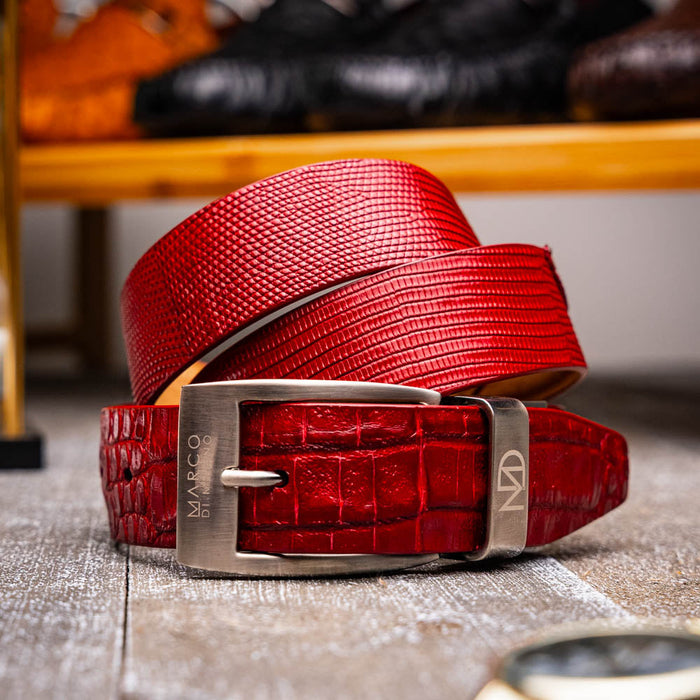 Marco Di Milano Giovanni Belt Red Leather Shoe