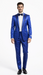 Giovanni Testi Navy Checkered Slim Fit Suit Tuxedo