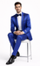 Giovanni Testi Navy Checkered Slim Fit Suit Tuxedo