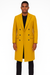 Men's Gold 44Inch Long Double Breasted Overcoat Winter Men's Topcoat Sale