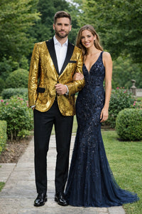 Men's One Button  Gold Sequin Blazer - Sequin Tuxedo - Dinner Jacket - Image 7