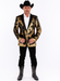 Gold Shiny Black Peak Lapels paisley look Fashion Tuxedo sport coat jacket