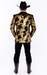 Gold Shiny Black Peak Lapels paisley look Fashion Tuxedo sport coat jacket