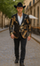 Gold Shiny Black Peak Lapels paisley look Fashion Tuxedo sport coat jacket