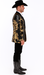 Gold Shiny Black Peak Lapels paisley look Fashion Tuxedo sport coat jacket