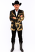 Gold Shiny Black Peak Lapels paisley look Fashion Tuxedo sport coat jacket