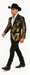 Gold Shiny Black Peak Lapels paisley look Fashion Tuxedo sport coat jacket