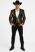 Gold Shiny Black Peak Lapels paisley look Fashion Tuxedo sport coat jacket