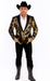 Gold Shiny Black Peak Lapels paisley look Fashion Tuxedo sport coat jacket
