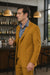 Modern Gold Men’s Suit – Peak Lapel, Double Breasted Vest, 2-Button Style