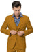 Modern Gold Men’s Suit – Peak Lapel, Double Breasted Vest, 2-Button Style