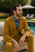 Modern Gold Men’s Suit – Peak Lapel, Double Breasted Vest, 2-Button Style