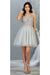 Quince Dama Dresses - Short Quinceanera Dresses in Color Silver