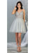 Quince Dama Dresses - Short Quinceanera Dresses in Color Silver
