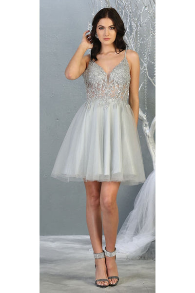 light grey dama dresses Designer Graduation Embellished Dress, Silver swimsuit cover-up