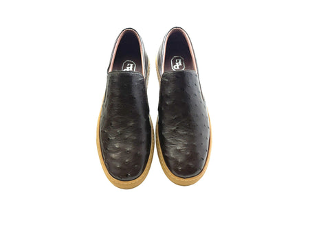 P01301 Grafton Genuine Ostrich Fashion Loafer- Brown