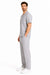 Men's Short Sleeve Linen Plain Gray Casual Casual Two Piece Mens Walking Outfit For Sale Pant Sets Suit With Pleated Pant - Mens Linen Suit