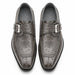 Belvedere Men's Shoes Gray Ostrich Side Buckle Strap Josh 114011