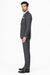 Men's Gray Pinstripe Three Piece Slim Fit Suits