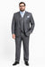Men's Gray Pinstripe Three Piece Slim Fit Suits