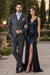 Men's Gray Pinstripe Three Piece Slim Fit Suits
