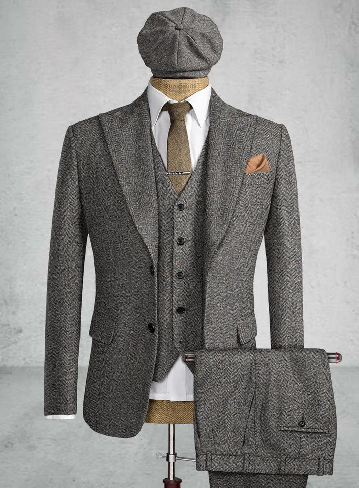 Men's Black Full-length Sleeves Buttoned Closure Peaky Blinders Suit - Peaky Blinders Outfit + Overcoat + Hat (Peaky Blinder Custome) - Image 32