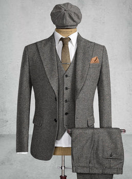 Men's Black Full-length Sleeves Buttoned Closure Peaky Blinders Suit - Peaky Blinders Outfit + Overcoat + Hat (Peaky Blinder Custome) - Image 32