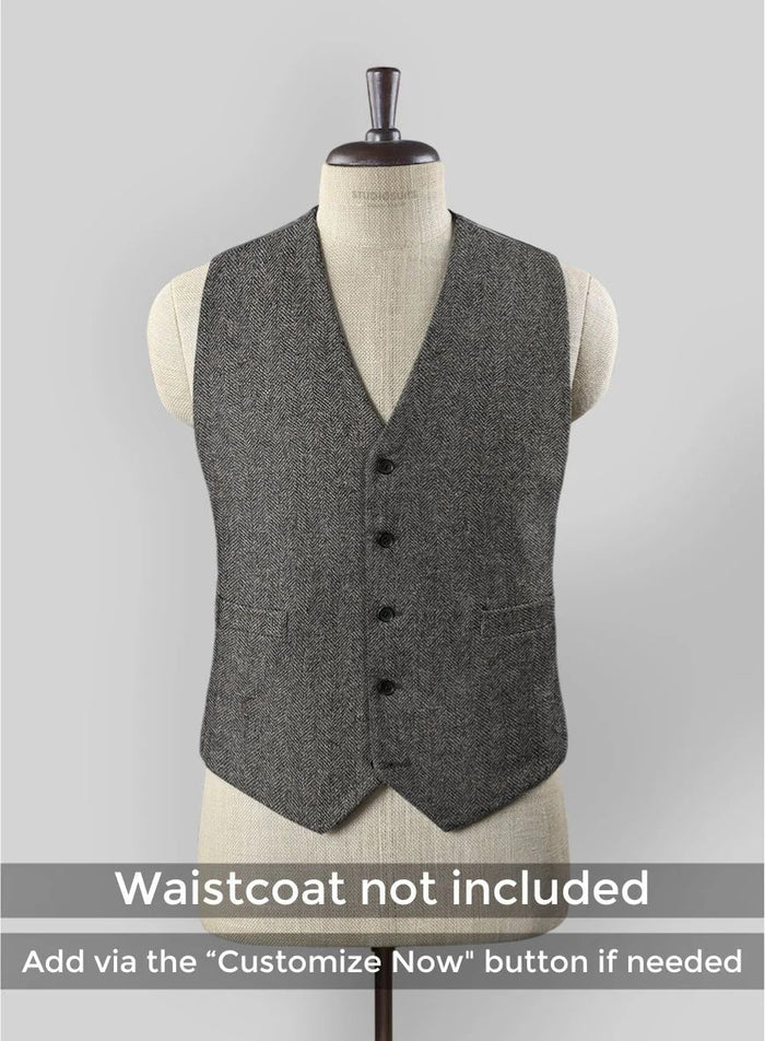 Men's Black Full-length Sleeves Buttoned Closure Peaky Blinders Suit - Peaky Blinders Outfit + Overcoat + Hat (Peaky Blinder Custome) - Image 34