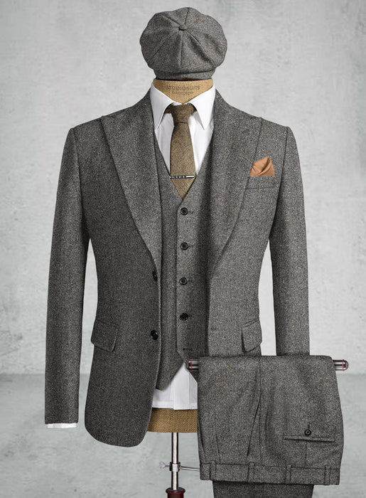 Brand New Quality 1920's English Style Peaky Blinders Style Vested Peaky Blinder Suit - Peaky Blinders Outfit + Overcoat + Hat (Peaky Blinder Custome)