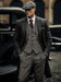 Brand New Quality 1920's English Style Peaky Blinders Style Vested Peaky Blinder Suit - Peaky Blinders Outfit + Overcoat + Hat (Peaky Blinder Custome)