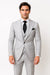 Suits With Baggy Pleated Pants - Wide Leg Pants 100% Wool - Classic Fit in Grey One Button 3 Piece Suit by Rossiman