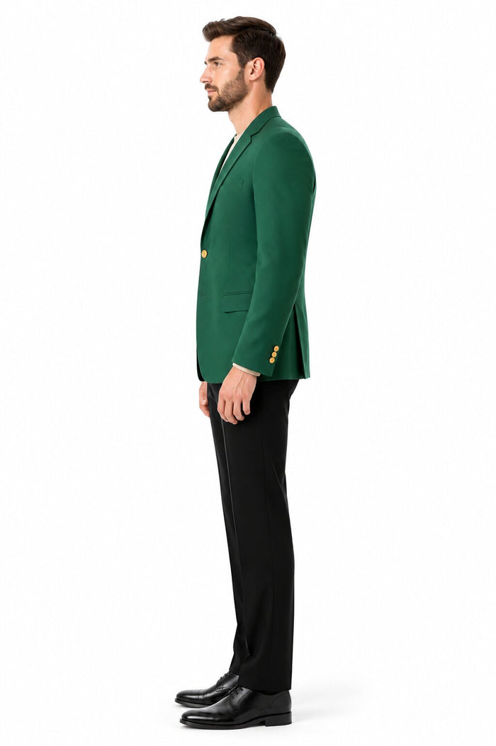 Augusta Green Blazer Men'S Classic Brass Buttons Blazer Sport Jacket