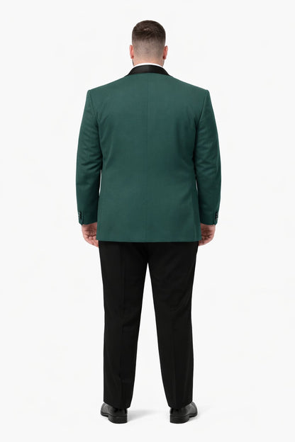 Mens Big and Tall Blazer - Green Plus Size Tuxedo Jacket - Image 2