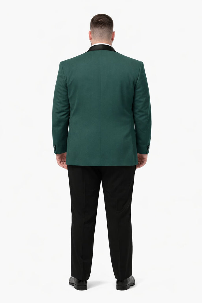 Mens Big and Tall Blazer - Green Plus Size Tuxedo Jacket - Image 2