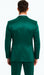 Stylish Green Satin Shiny Metallic Flashy with Sheen Slim Fit 3 Piece Tazzio Men's Suit with Peak Lapel