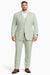 Men's Notch Label Green Colour Summer Seersucker Fabric Jacket and Pants 3 Piece Suit