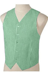 Men's Dark Navy Blue and White Stripe ~ Pinstripe Seersucker Sear sucker suit Vest Set - Image 2