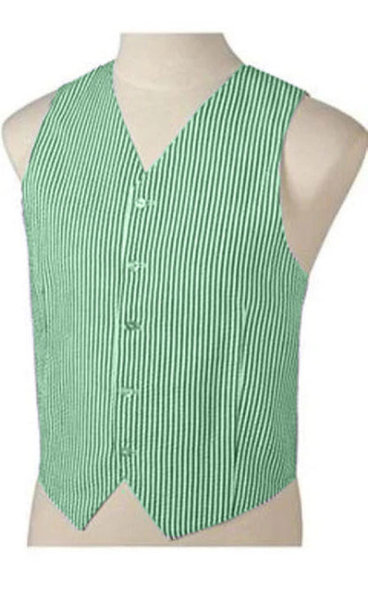 Men's Dark Navy Blue and White Stripe ~ Pinstripe Seersucker Sear sucker suit Vest Set - Image 2