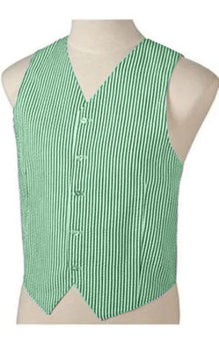 Men's Dark Navy Blue and White Stripe ~ Pinstripe Seersucker Sear sucker suit Vest Set - Image 2