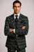 Suits With Baggy Pleated Pants - Wide Leg Pants 100% Wool - Classic Fit in Green Color by Rossiman