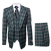 Suits With Baggy Pleated Pants - Wide Leg Pants 100% Wool - Classic Fit in Green Color by Rossiman