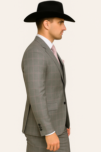 Grey and Pink Suits Including Shirt and Tie