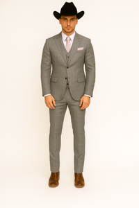 Grey and Pink Suits Including Shirt and Tie