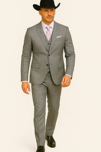 Grey and Pink Suits Including Shirt and Tie